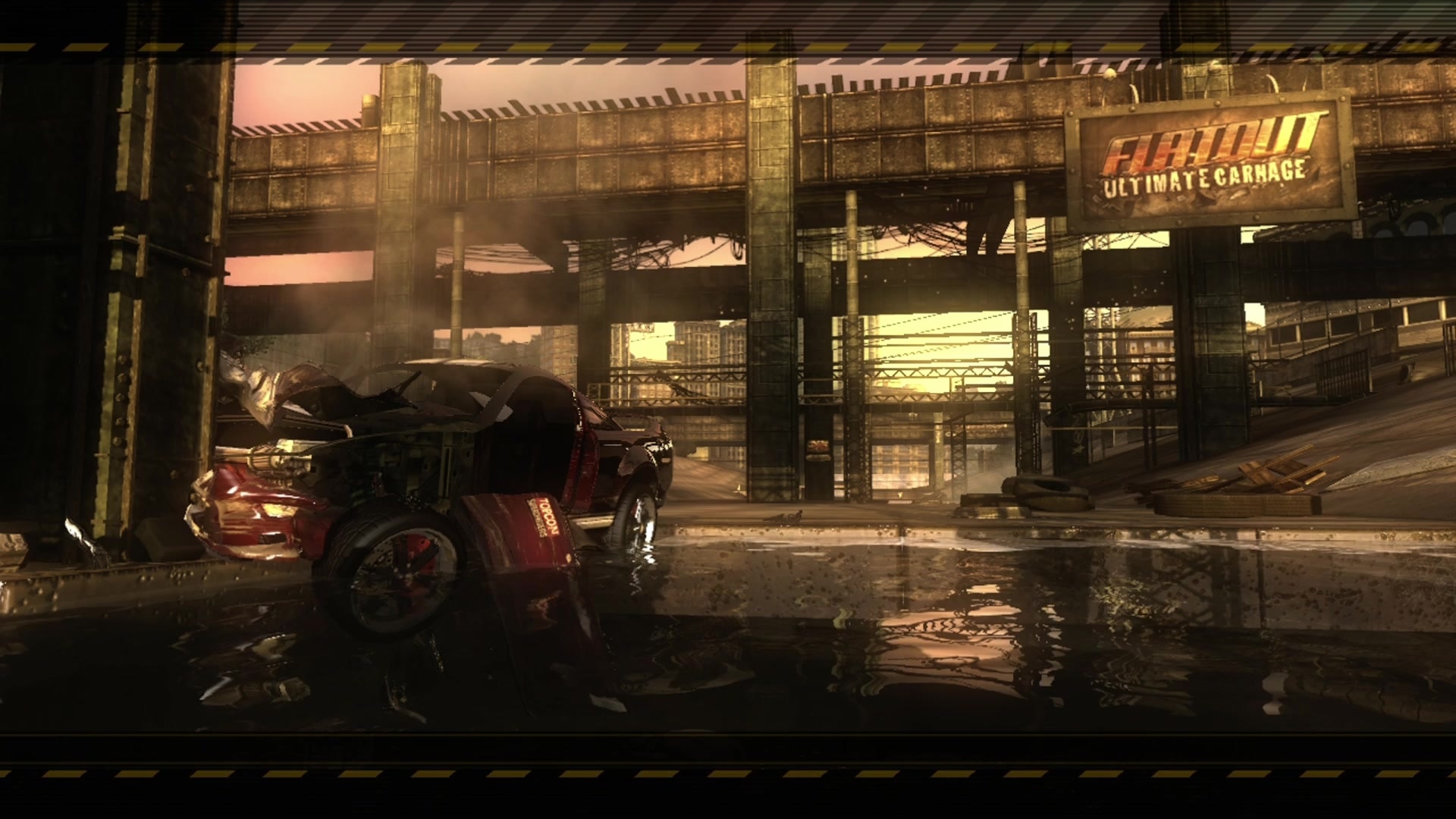 Flatout Ultimate Carnage title screen for Xbox 360